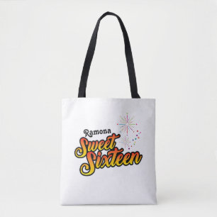 Ihr Name auf dem farbenfrohen 16 . Geburtstag Tasche