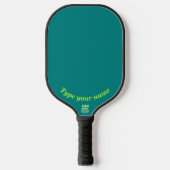 Ihr Name auf dem Schlichten Aquamarinen Green Pick Pickleball Schläger (Vorderseite)