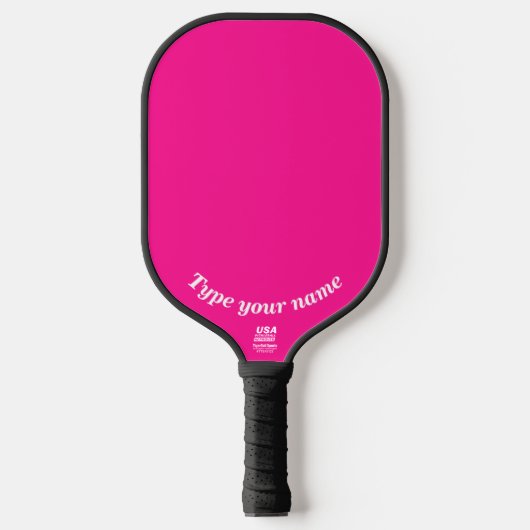Ihr Name auf dem Schlichten Pink-Pickleball-Paddel Pickleball Schläger (Vorderseite)