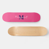 Ihr Name auf der benutzerfreundlichen rosa Skatebo Skateboard (Horizontal)