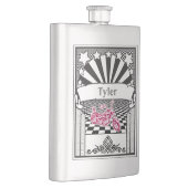 Ihr Name auf dieser Motorrad-Rennläufer-Flasche Flachmann (Rechts)