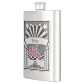 Ihr Name auf dieser Motorrad-Rennläufer-Flasche Flachmann (Links)