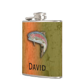 Ihr Name auf dieser Regenbogenforelle-Flasche Flachmann (Links)