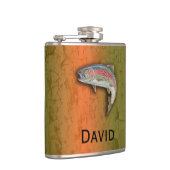 Ihr Name auf dieser Regenbogenforelle-Flasche Flachmann (Rechts)