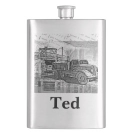 Ihr Name auf dieser Retro LKW-Flasche Flachmann