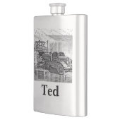 Ihr Name auf dieser Retro LKW-Flasche Flachmann (Links)