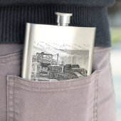 Ihr Name auf dieser Retro LKW-Flasche Flachmann (Beispiel)