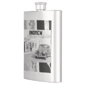 Ihr Name auf dieser Retro-Sedan-Flasche Flachmann (Links)