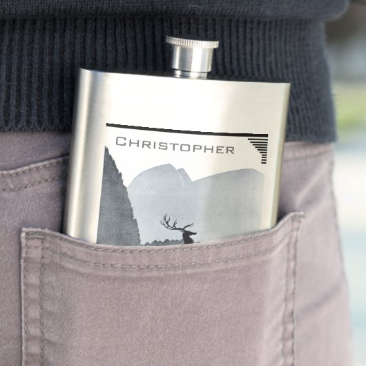 Ihr Name auf dieser See-Hirsch-Flasche Flachmann (Beispiel)