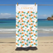 Ihr Name auf einem Ananas-tropisches Fruchtmuster Strandtuch