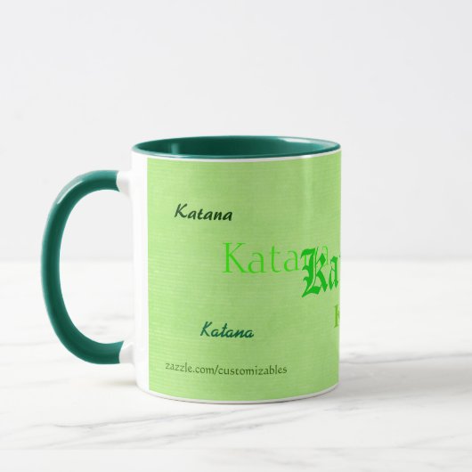 Ihr Name auf einem Tassen-Grün Tasse (Links)