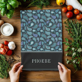 Ihr Name auf Eleagant Retro Blue Paisley Muster Geschirrtuch