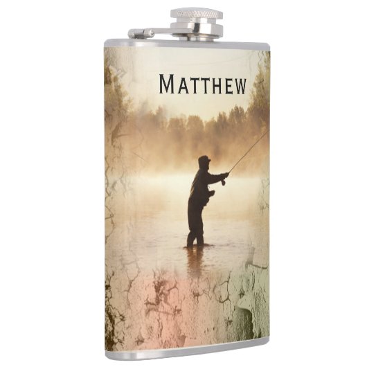 Ihr Name auf Flasche, zu fischen gegangen Flachmann (Rechts)