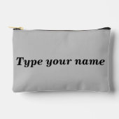 Ihr Name auf grauer Tasche (Vorderseite)