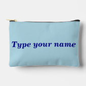 Ihr Name auf hellblauer Tasche (Vorderseite)