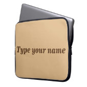Ihr Name auf hellbrauner Laptop-Hülle Laptopschutzhülle (Vorderseite Links)