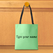 Ihr Name auf hellgrüner Tote-Tasche Tasche