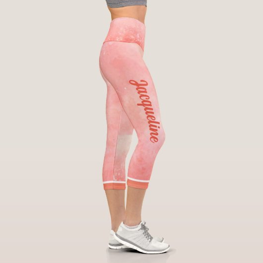 Ihr Name auf Marmorblende Capri Leggings (Rechts)
