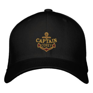 Ihr Name auf Nautical Anchor Embroidery Captain Bestickte Baseballkappe