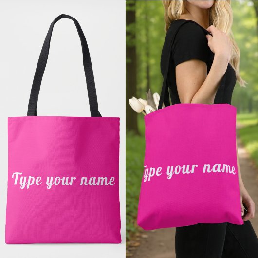 Ihr Name auf Pink Tote Bag Tasche