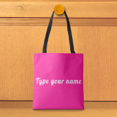 Ihr Name auf Pink Tote Bag Tasche