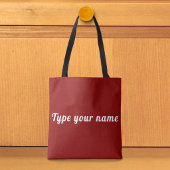 Ihr Name auf roter Tragetasche Tasche