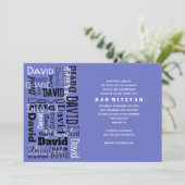 IHR NAME Bar Bat Mitzvah Einladung (Stehend Vorderseite)