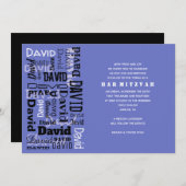 IHR NAME Bar Bat Mitzvah Einladung (Vorne/Hinten)