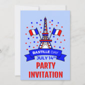 Ihr Name Bastille Day 14. Juli Celebration Party Einladung (Vorderseite)