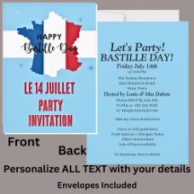 Ihr Name Bastille Day 14. Juli Celebration Party