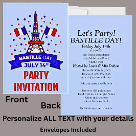 Ihr Name Bastille Day 14. Juli Celebration Party Einladung