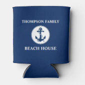 Ihr Name Beach House Anchor & Rope Blue Dosenkühler (Vorderseite)