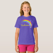 Ihr Name bis zu 9 Briefe Regenbogenviolett oben T-Shirt (Vorne ganz)
