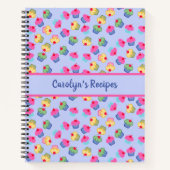 Ihr Name, blau, Kochbuch, Kuchen Notizblock (Vorderseite)