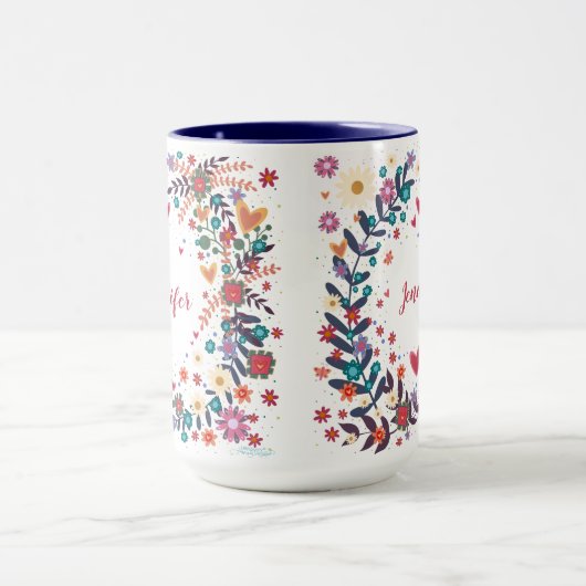 Ihr Name Bloral Custom Hübsch Inspiritivity Tasse (Zentrum)