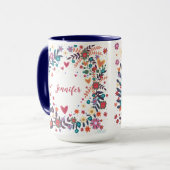 Ihr Name Bloral Custom Hübsch Inspiritivity Tasse (Vorderseite Links)