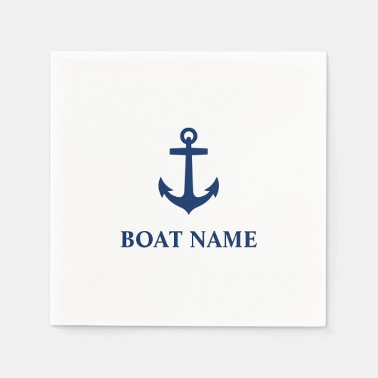 Ihr Name Blue Anchor Serviette (Vorderseite)