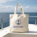 Ihr Name Blue Sea Anchor Jumbo Stoffbeutel<br><div class="desc">Ihr Schiff Name Navy Blue Sea Anchor Große Tote Tasche</div>