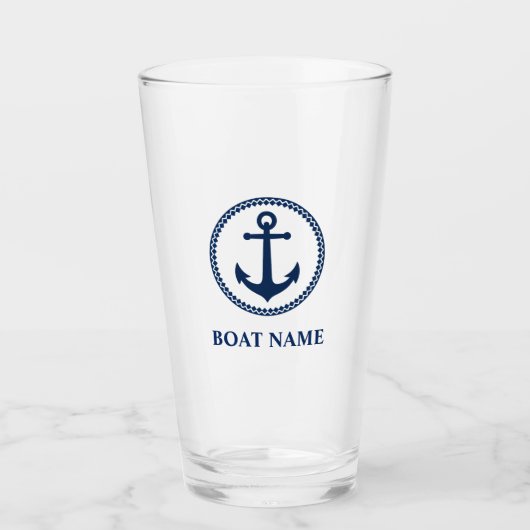 Ihr Name Blue Sea Anchor sa0a Glas (Vorderseite)