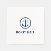 Ihr Name Blue Sea Anchor Serviette (Vorderseite)