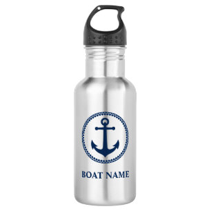 Ihr Name Blue Sea Anker Edelstahlflasche