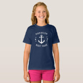 Ihr Name & Bootname Vintag Anker Sterne Navy & Whi T-Shirt (Vorne ganz)