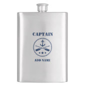Ihr Name Captain Flask Anchor & Oars Flachmann (Vorderseite)