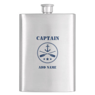 Ihr Name Captain Flask Anchor & Oars Flachmann