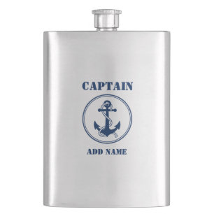 Ihr Name Captain Flask Anchor & Rope Flachmann