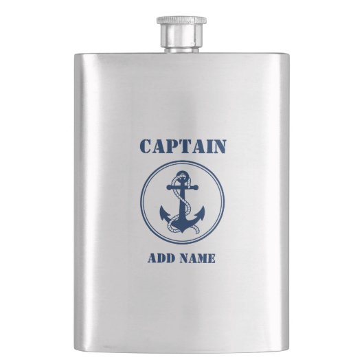 Ihr Name Captain Flask Anchor & Rope Flachmann (Vorderseite)