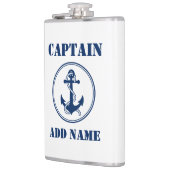 Ihr Name Captain Flask Anchor White Flachmann (Links)