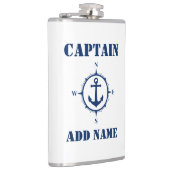 Ihr Name Captain Flask Compass Anchor White Flachmann (Rechts)