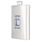 Ihr Name Captain Flask Custom Lighthouse Navy Flachmann (Links)