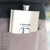 Ihr Name Captain Flask Custom Lighthouse Navy Flachmann (Beispiel)